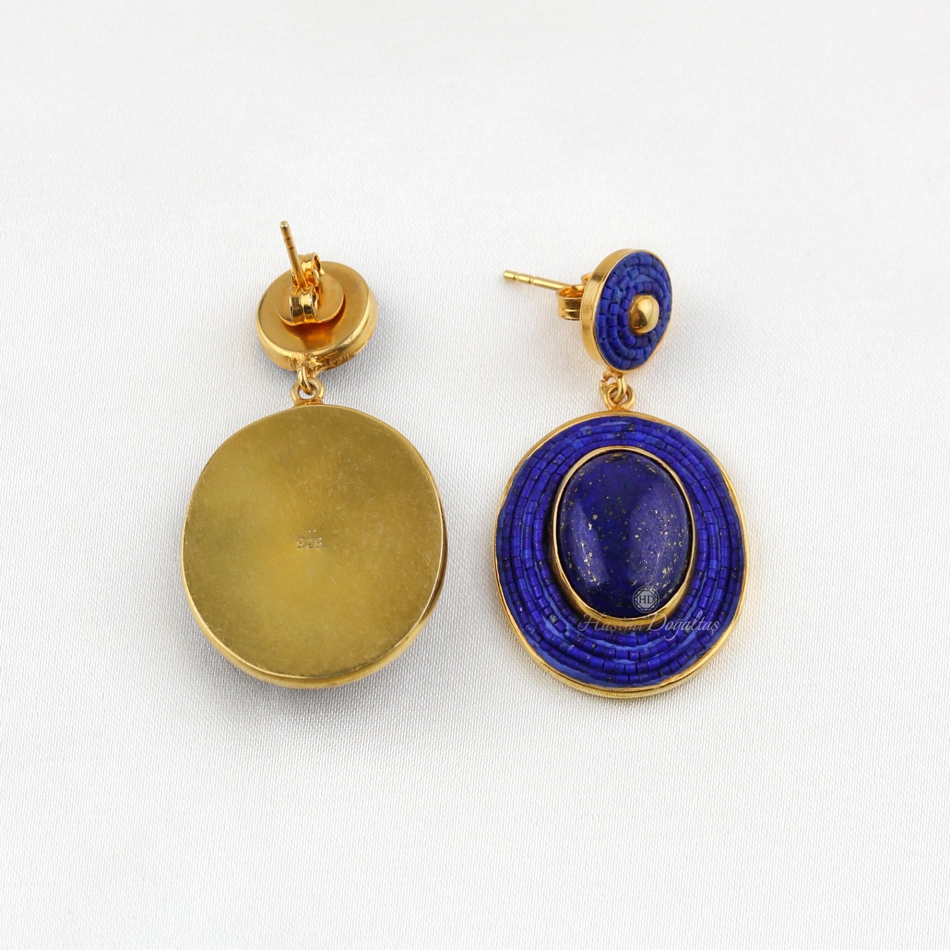 Lapis Lazuli Gümüş Küpe — görsel 3