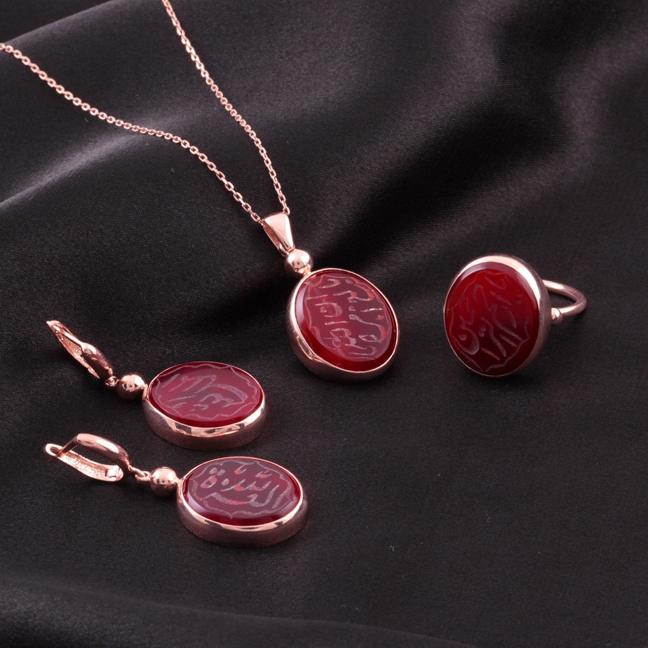 İsmi Azam Akik Gümüş Set — görsel 3