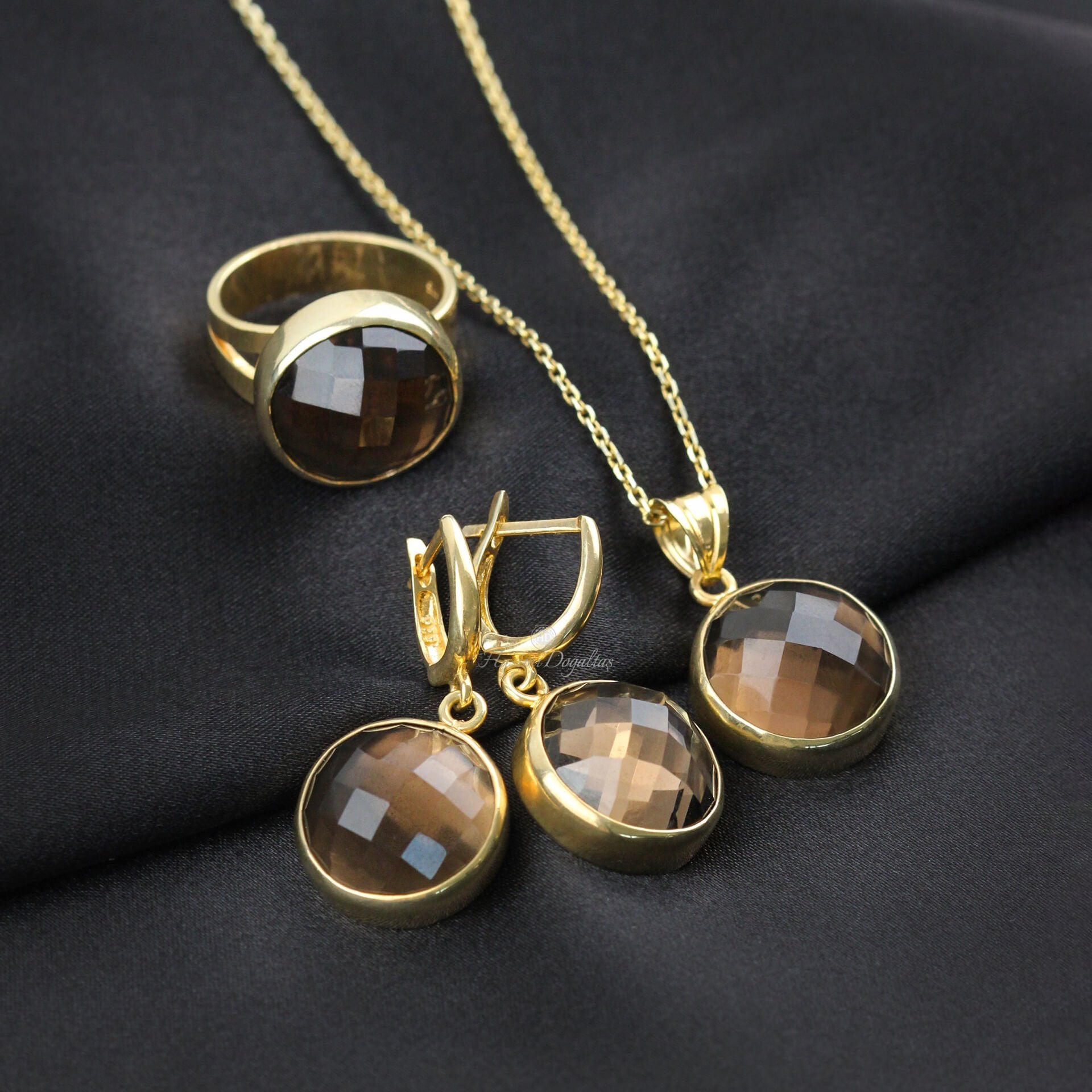 Dumanlı Kuvars Gümüş Set — görsel 2