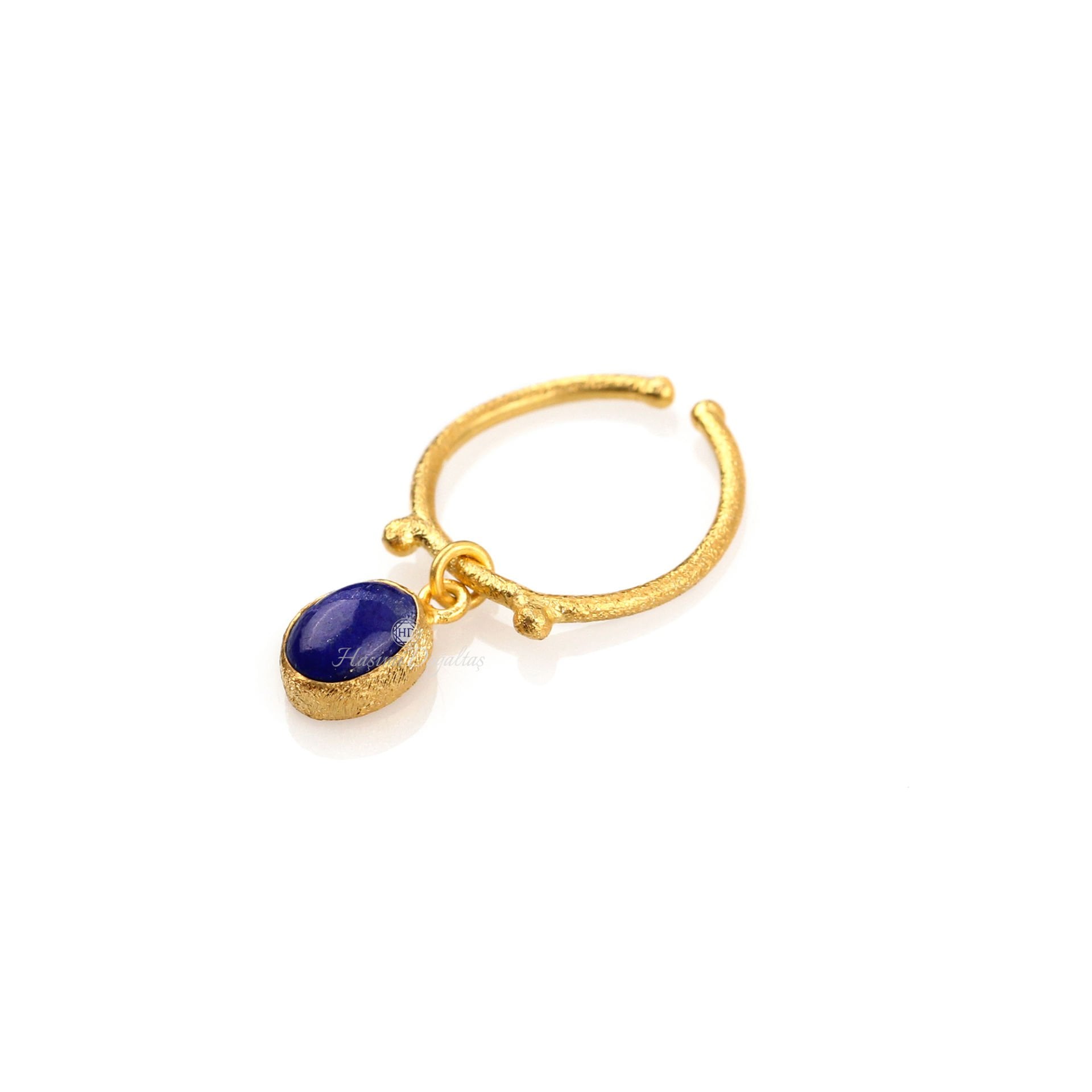 Lapis Lazuli Sallantılı Gümüş Yüzük — görsel 4