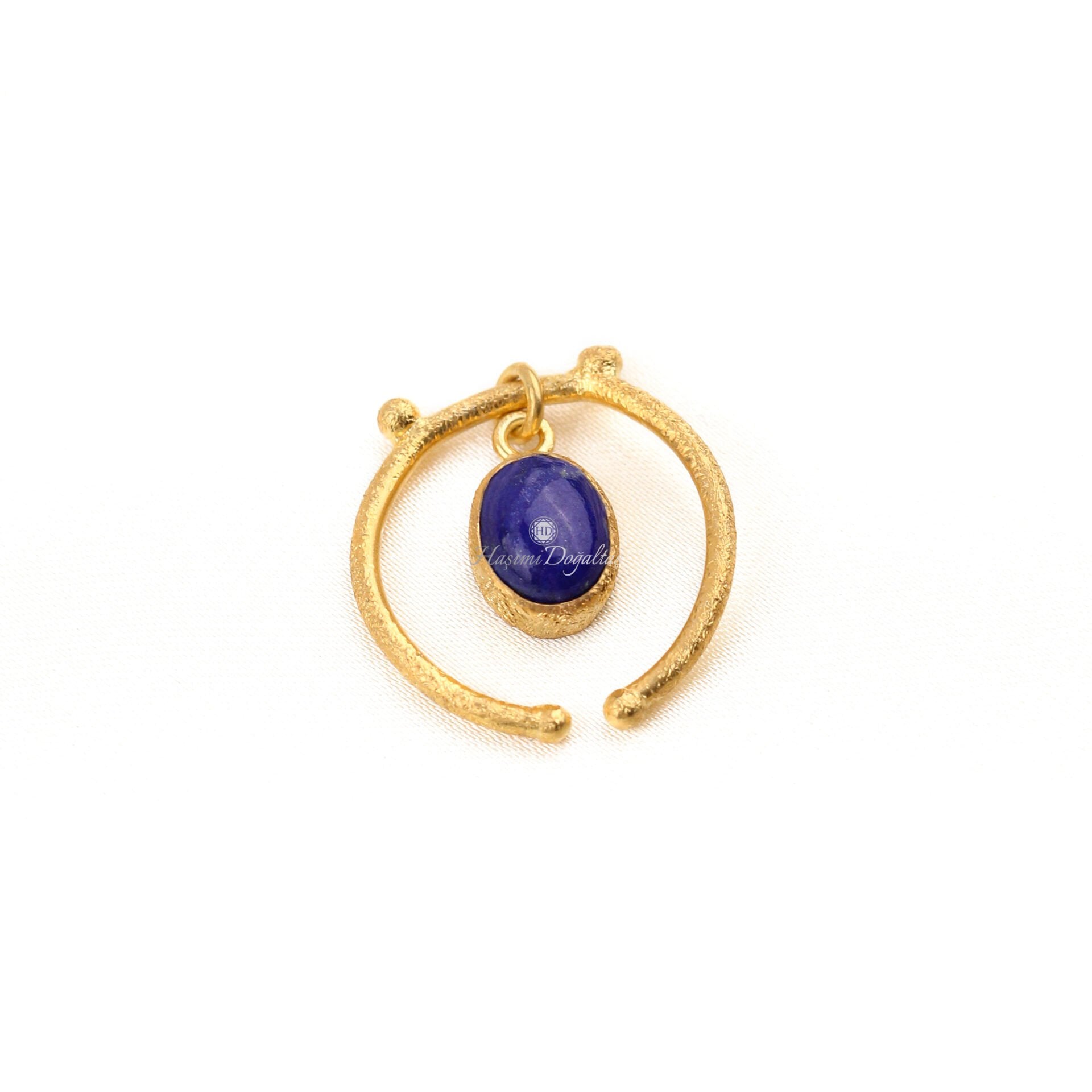 Lapis Lazuli Sallantılı Gümüş Yüzük — görsel 3