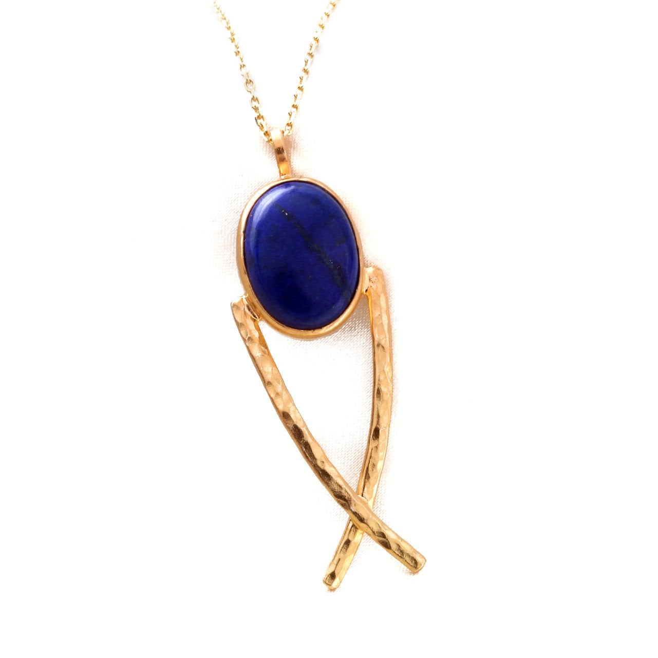Lapis Lazuli Balık Motifli Gümüş Kolye