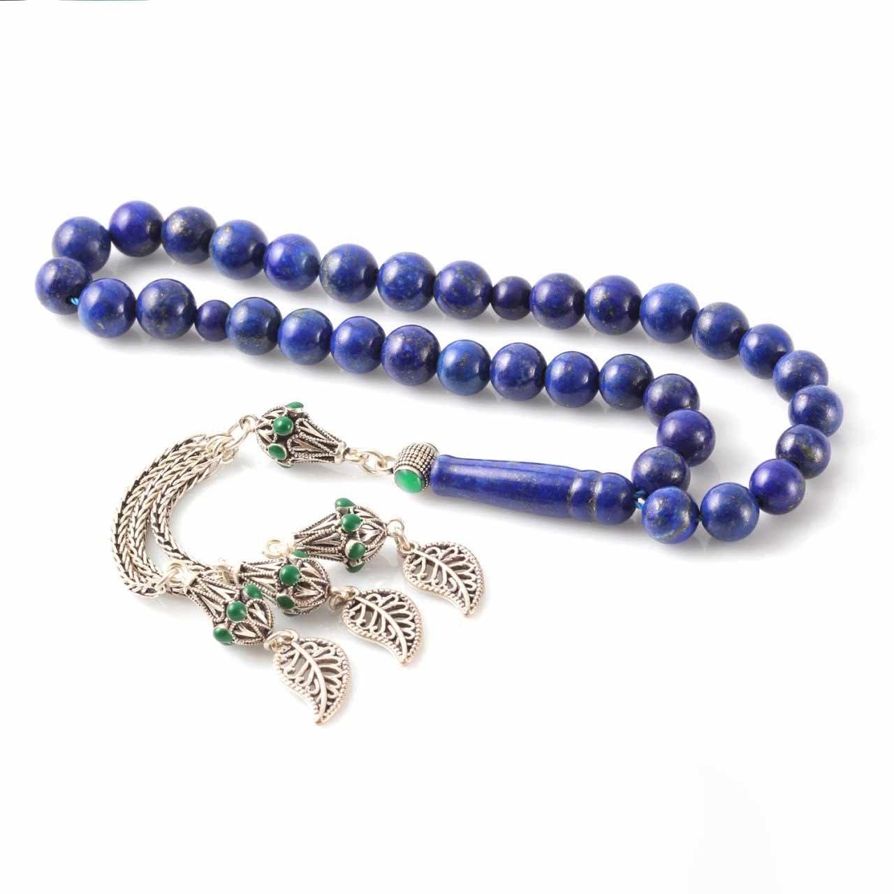 Lapis Lazuli Gümüş Püsküllü Tesbih — görsel 3