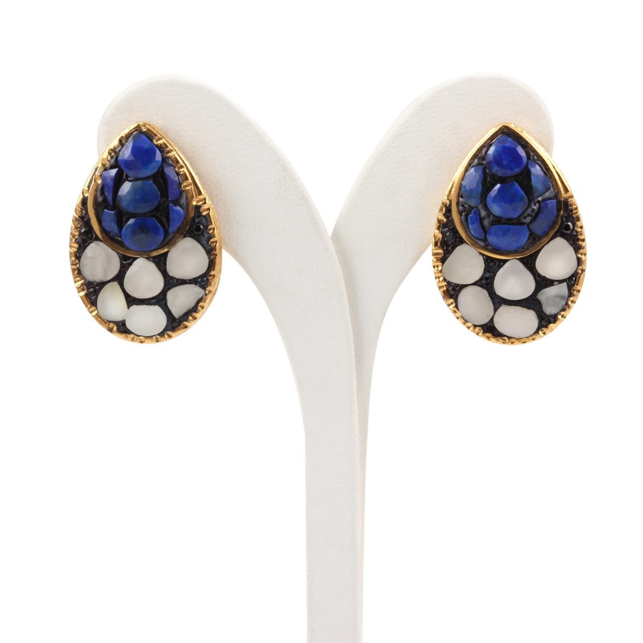 Lapis Lazuli & Ay Taşı Küpe — Aytaşı doğal taş — görsel 3