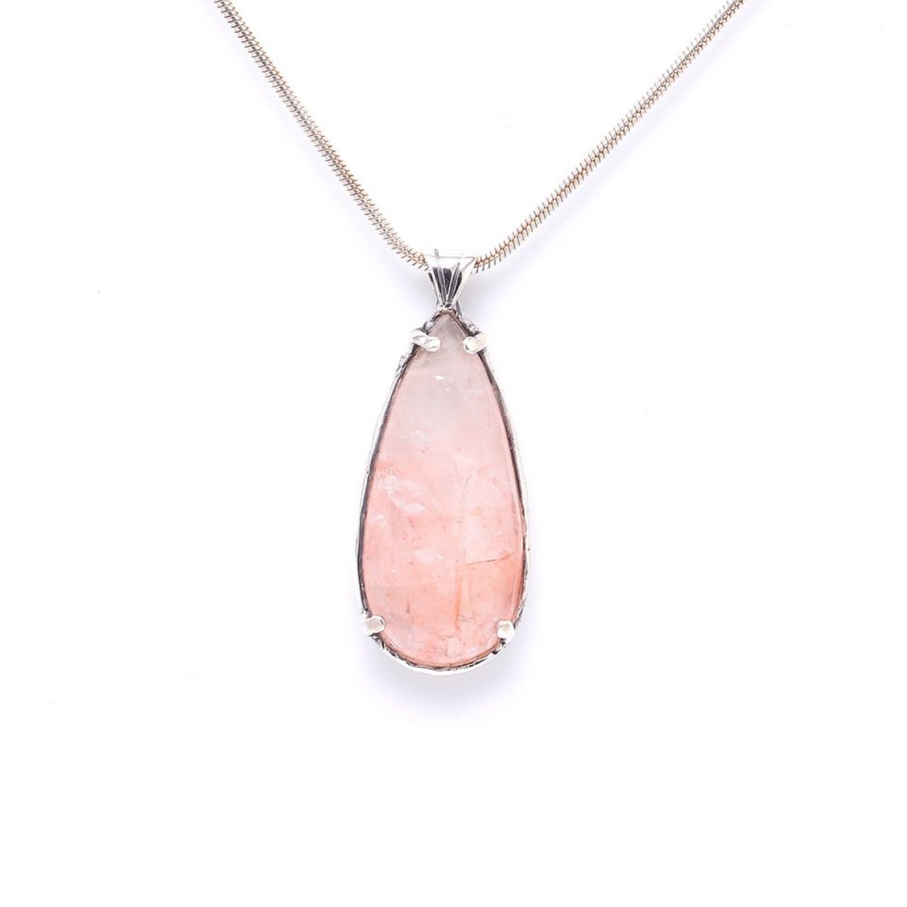 Morganit Gümüş Kolye — görsel 2