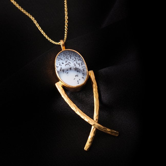 Dendrit Opal Balık Motifli Kolye — görsel 4