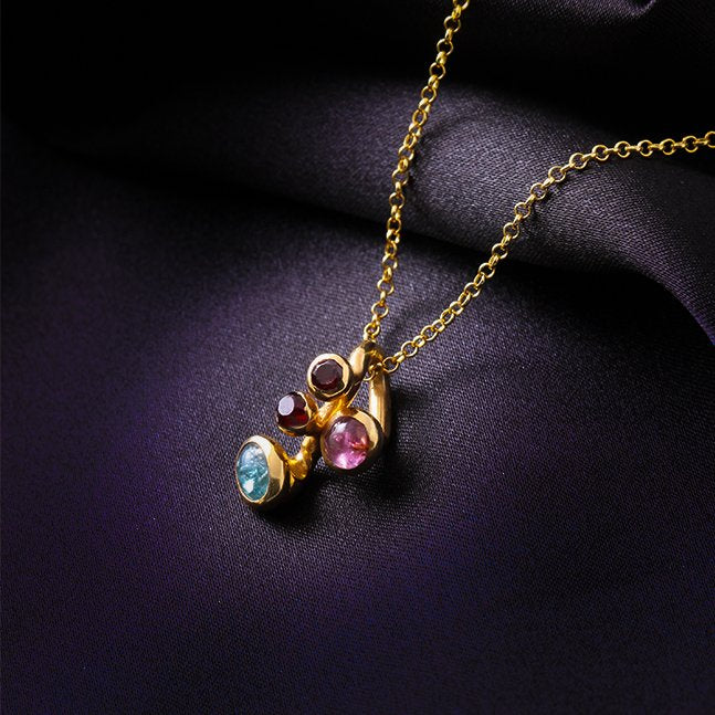 Turmalin & Granat Kolye — Garnet doğal taş — görsel 5