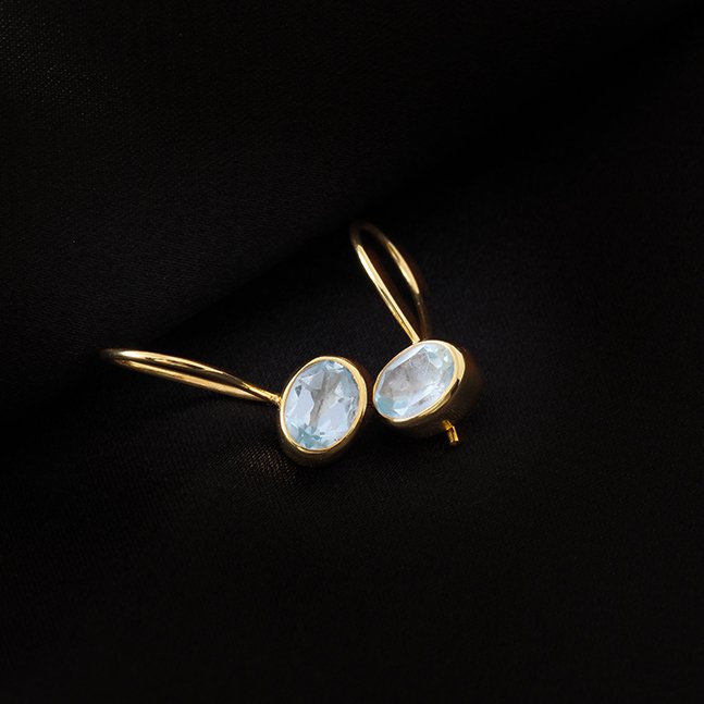 Mavi Topaz Küpe — görsel 5