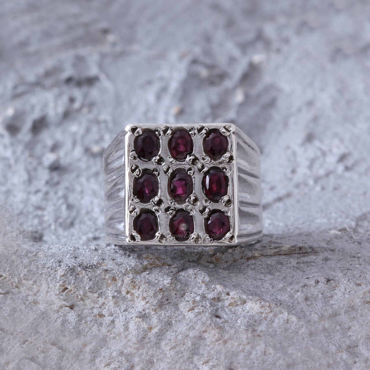 Garnet Erkek Gümüş Yüzük — görsel 2