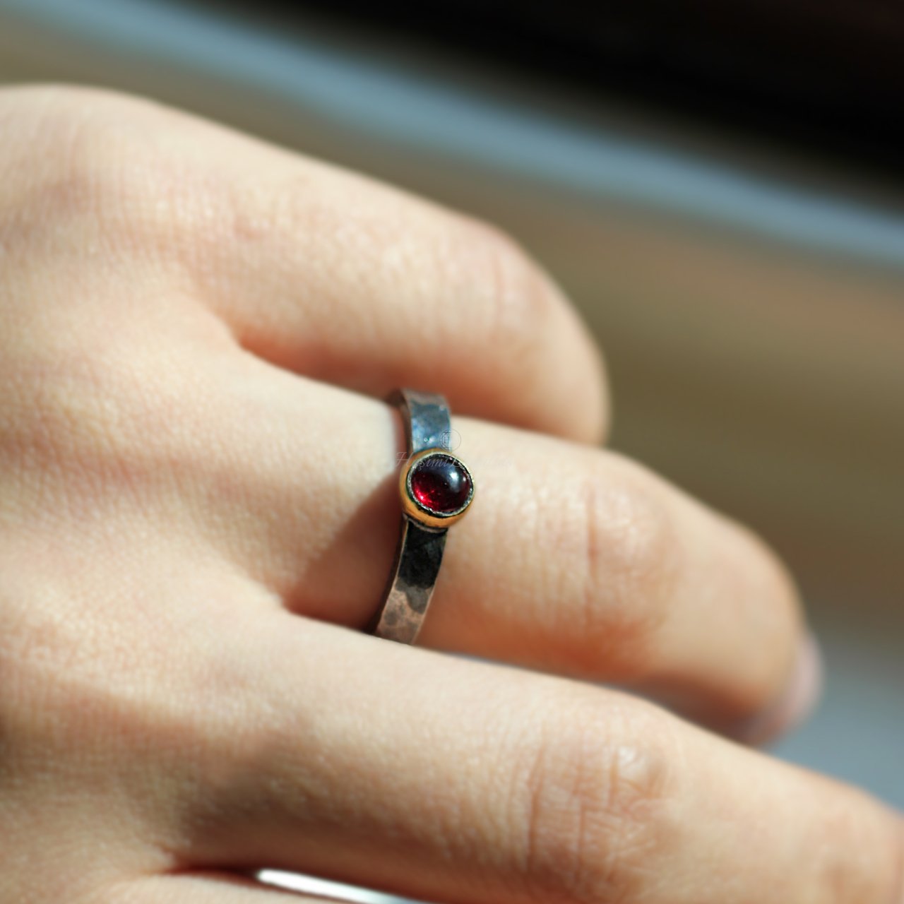 Garnet Vega Gümüş Yüzük — görsel 3