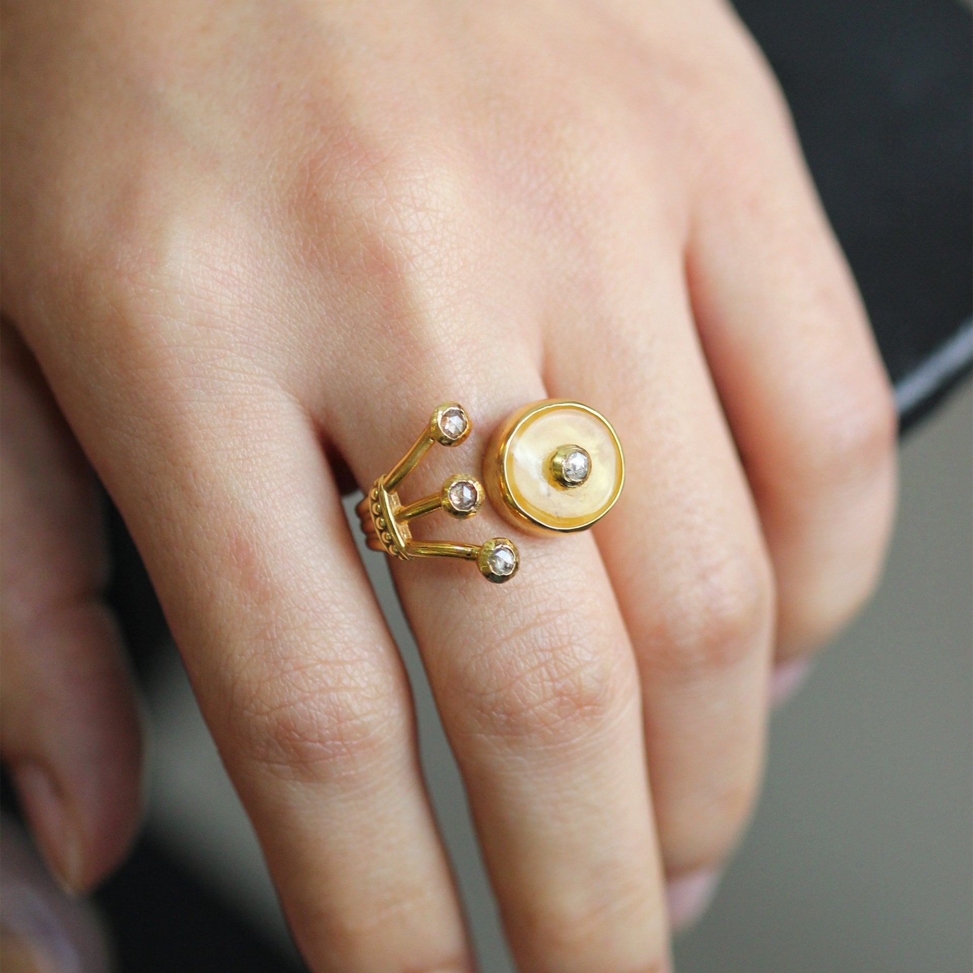 Kehribar Gümüş Yüzük — görsel 2