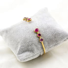 Rhodolite Garnet ve Yakut Gümüş Bileklik — görsel 4