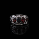 Safir & Garnet Erkek Gümüş Yüzük — görsel 4