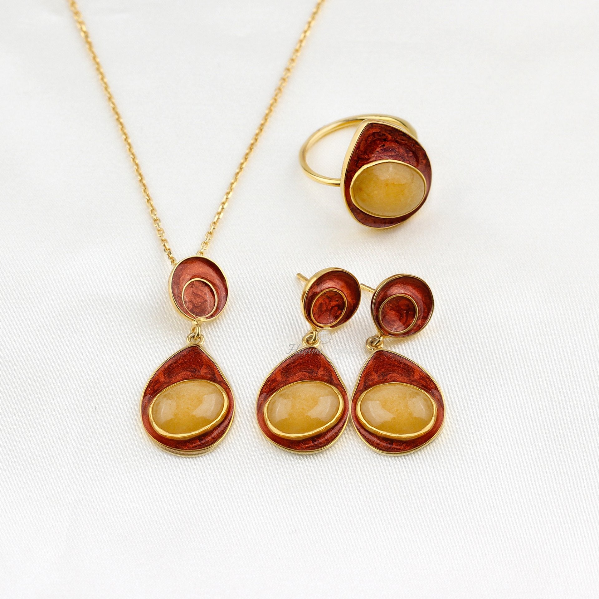 Kuvars Mineli Gümüş Set — görsel 3