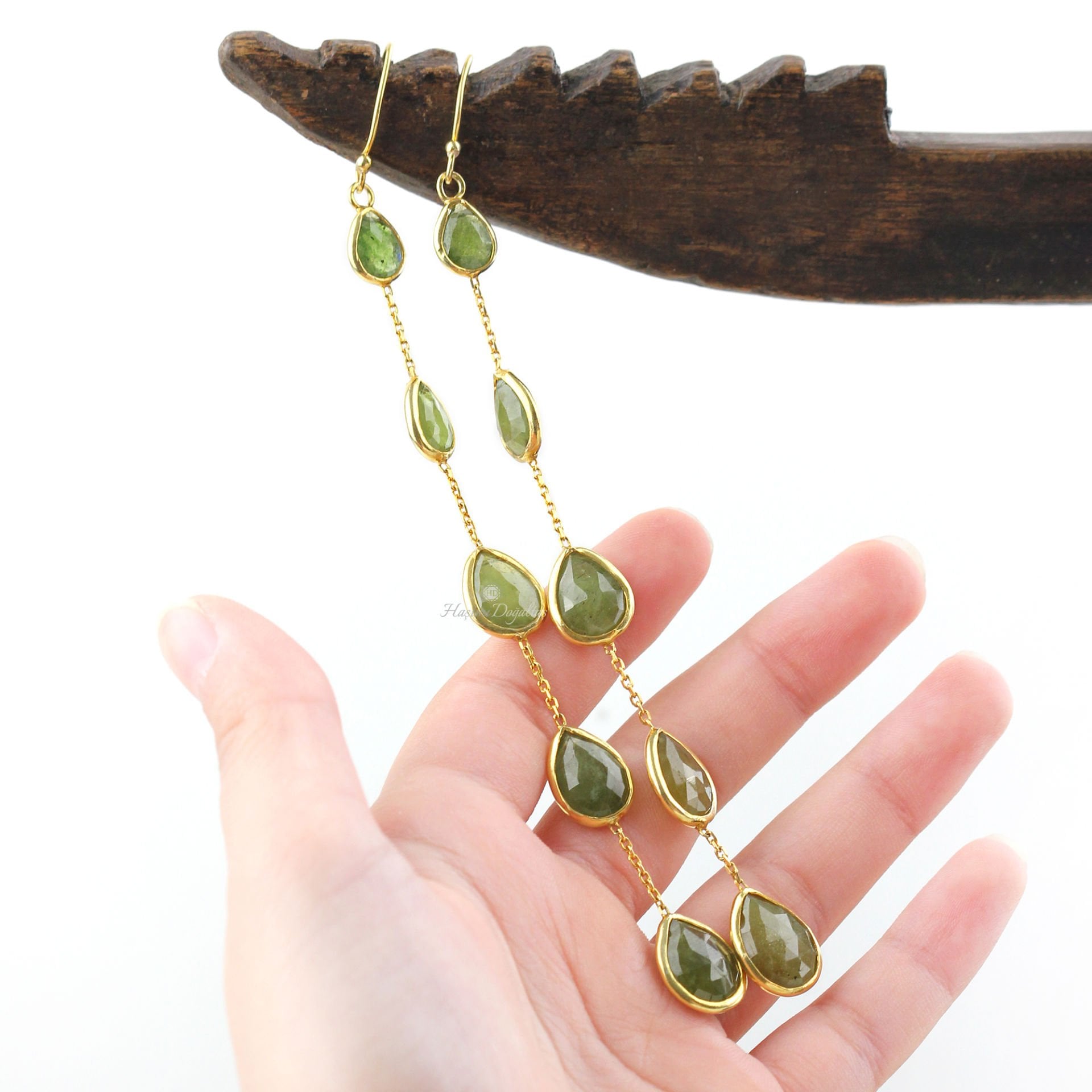 Peridot Eva Gümüş Küpe — görsel 4