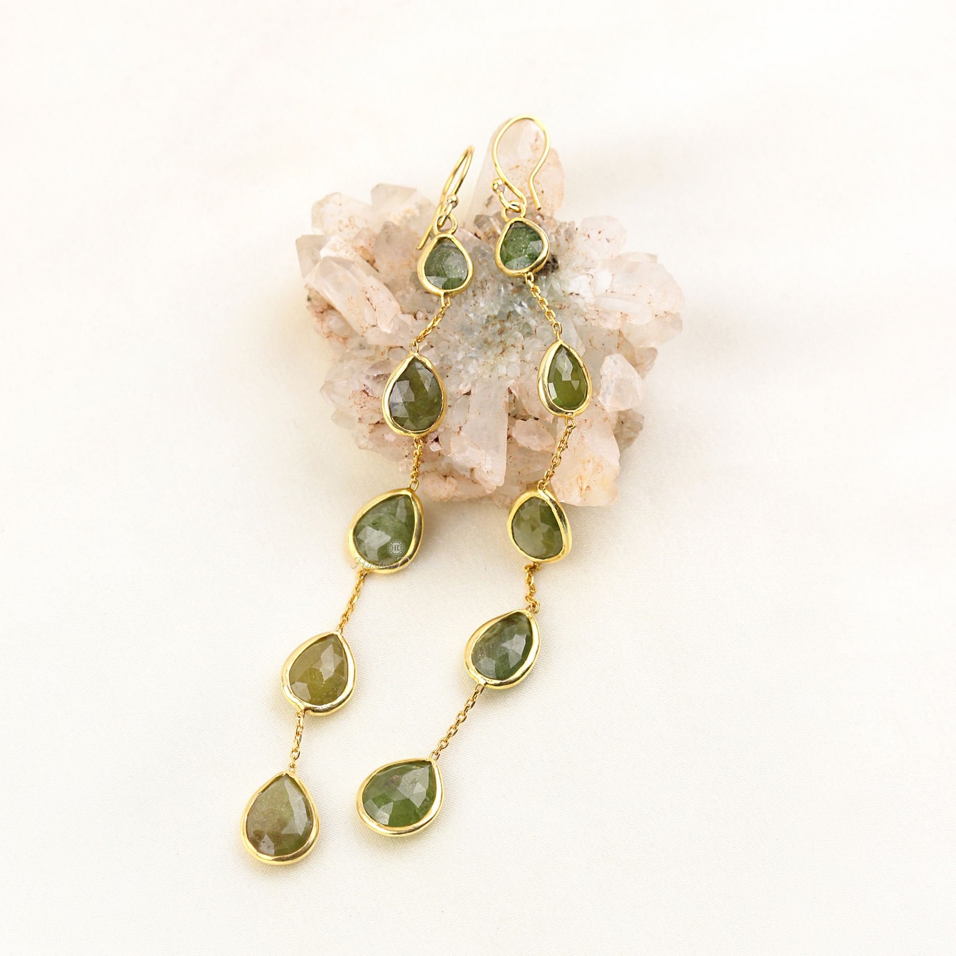 Peridot Eva Gümüş Küpe — görsel 3