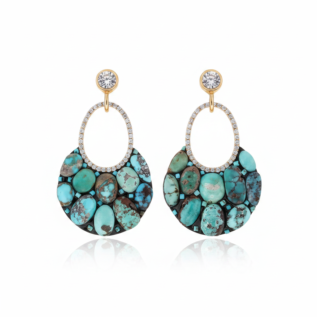 Firuze Gümüş Küpe