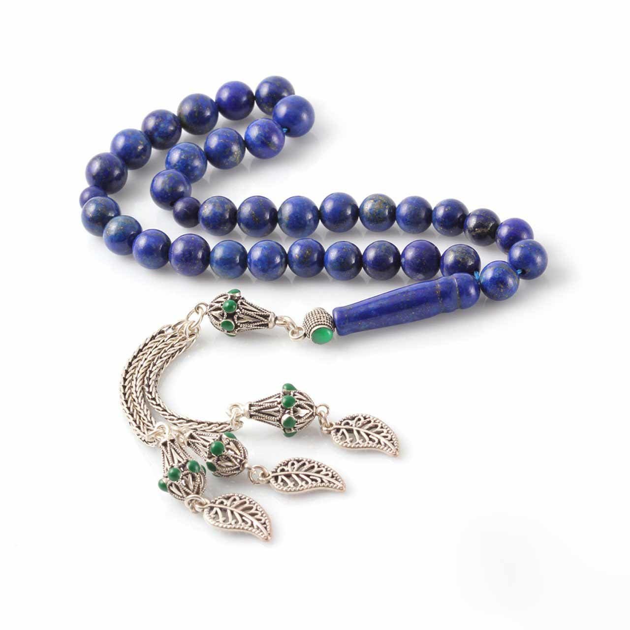 Lapis Lazuli Gümüş Püsküllü Tesbih