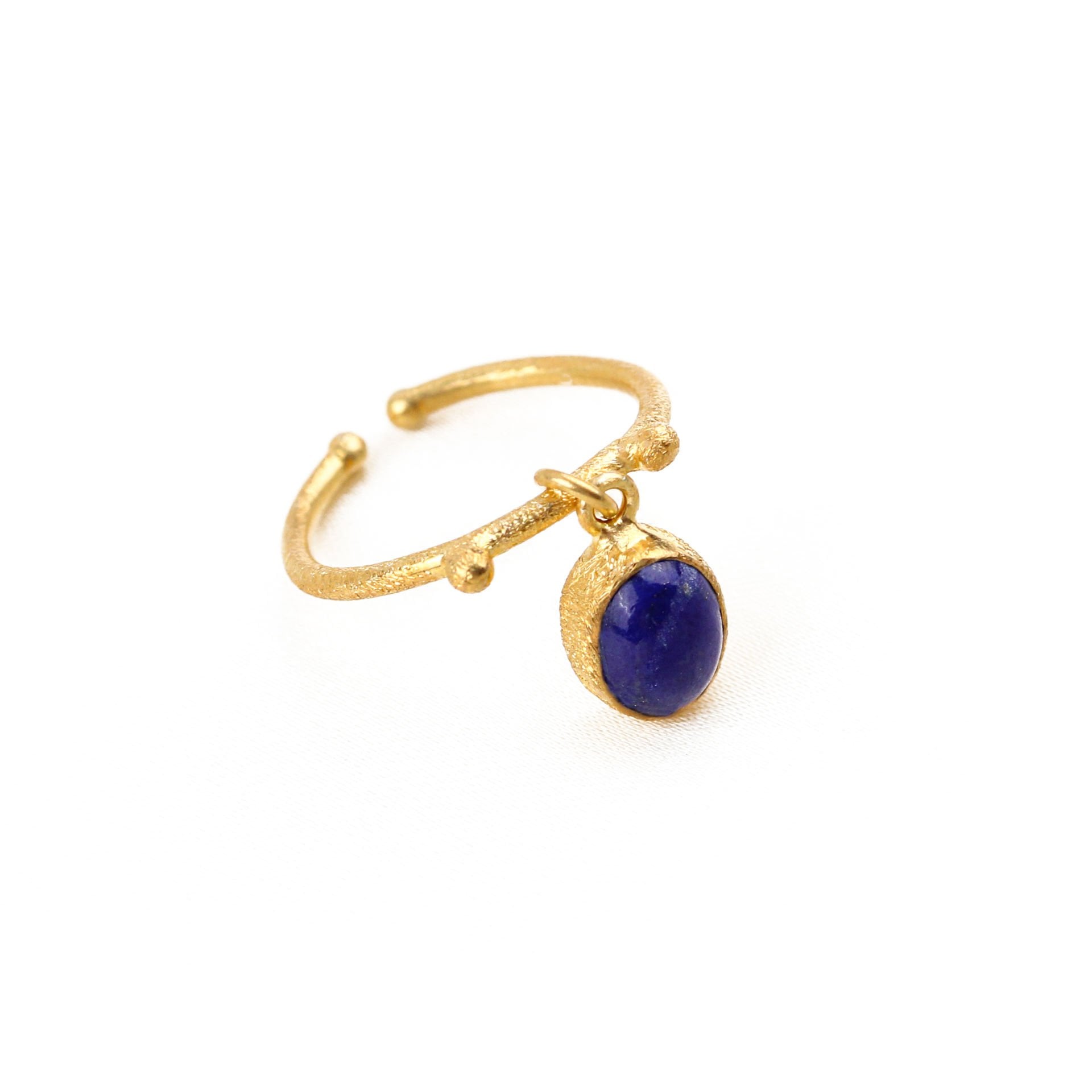 Lapis Lazuli Sallantılı Gümüş Yüzük