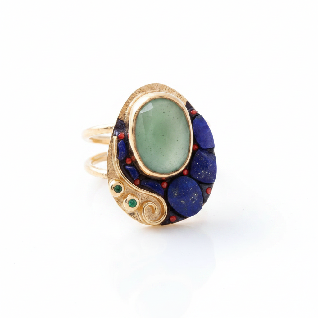 Lapis Lazuli ve Serpantin Yüzük