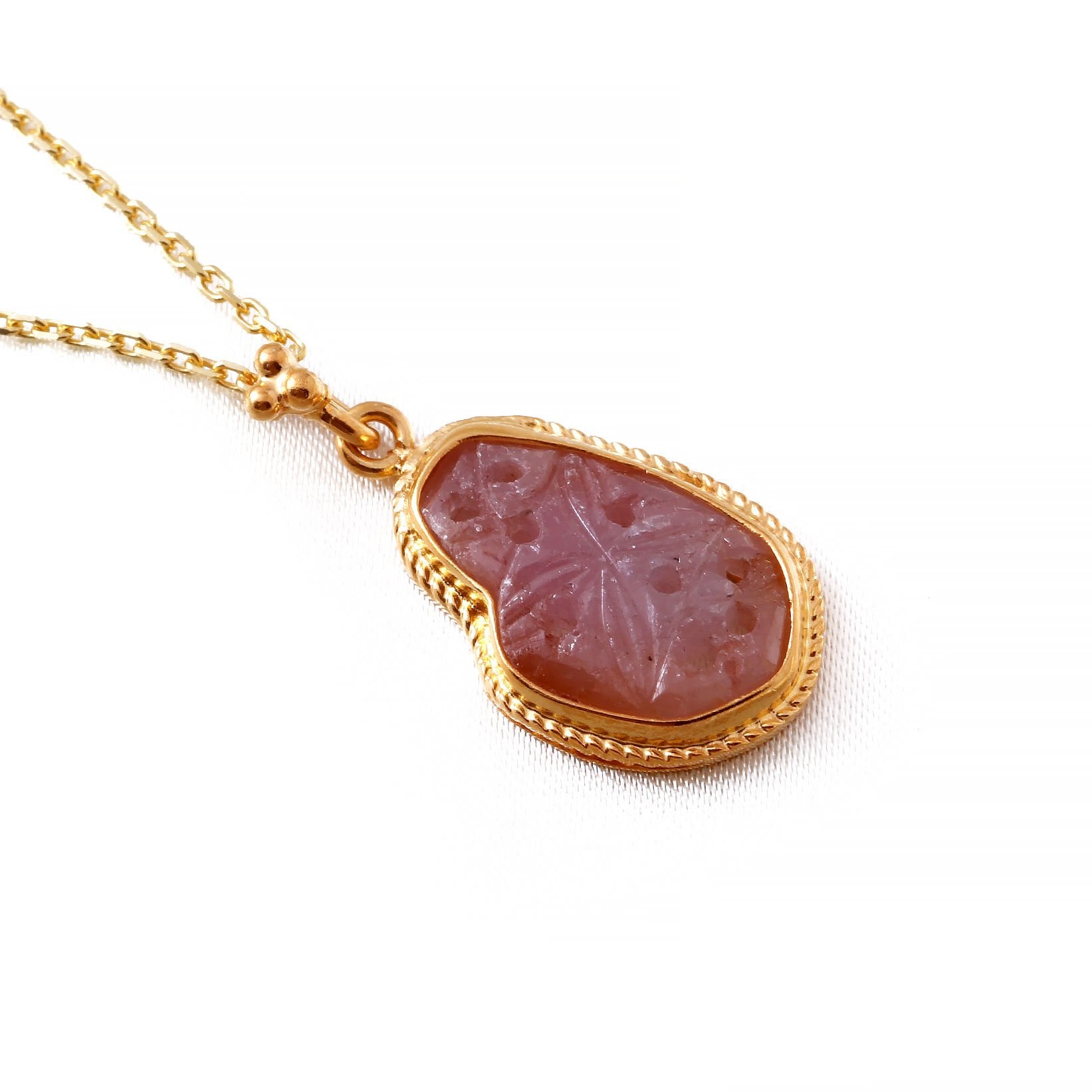 Pembe Safir Mila Serisi Gümüş Kolye
