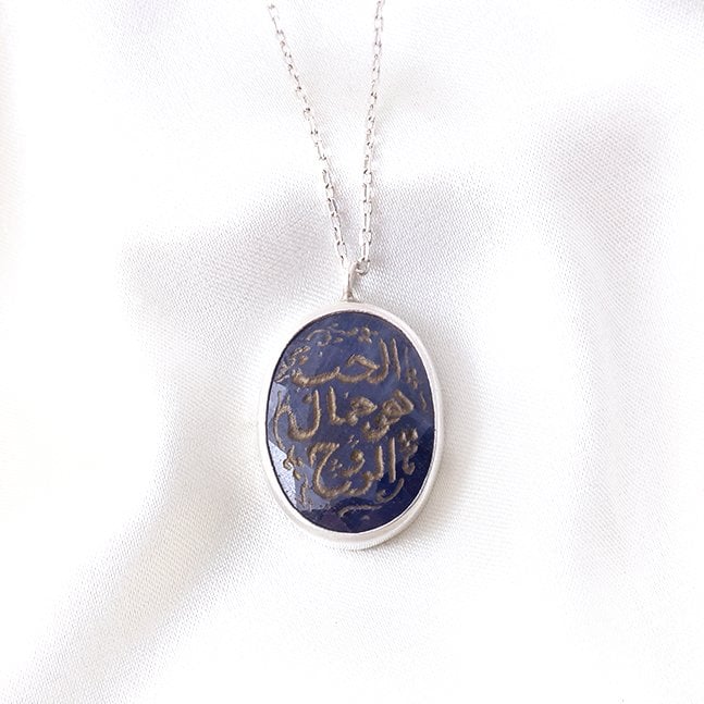 Safir Doğaltaş Gümüş Kolye