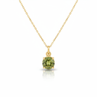 Zebercet (Peridot) Prong Gümüş Kolye