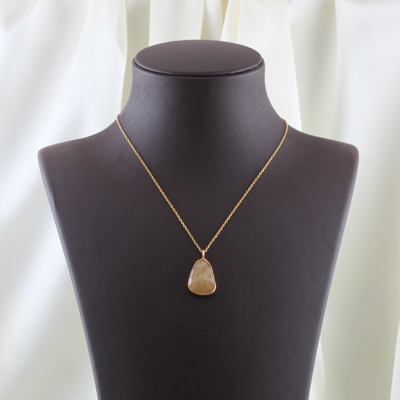 Sarı Safir Gümüş Kolye — görsel 5