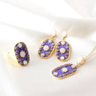 Opal Doğaltaşlı Elmas Mineli Gümüş Set — görsel 4
