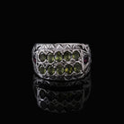 Granat & Peridot Erkek Gümüş Yüzük — Garnet doğal taş — görsel 4