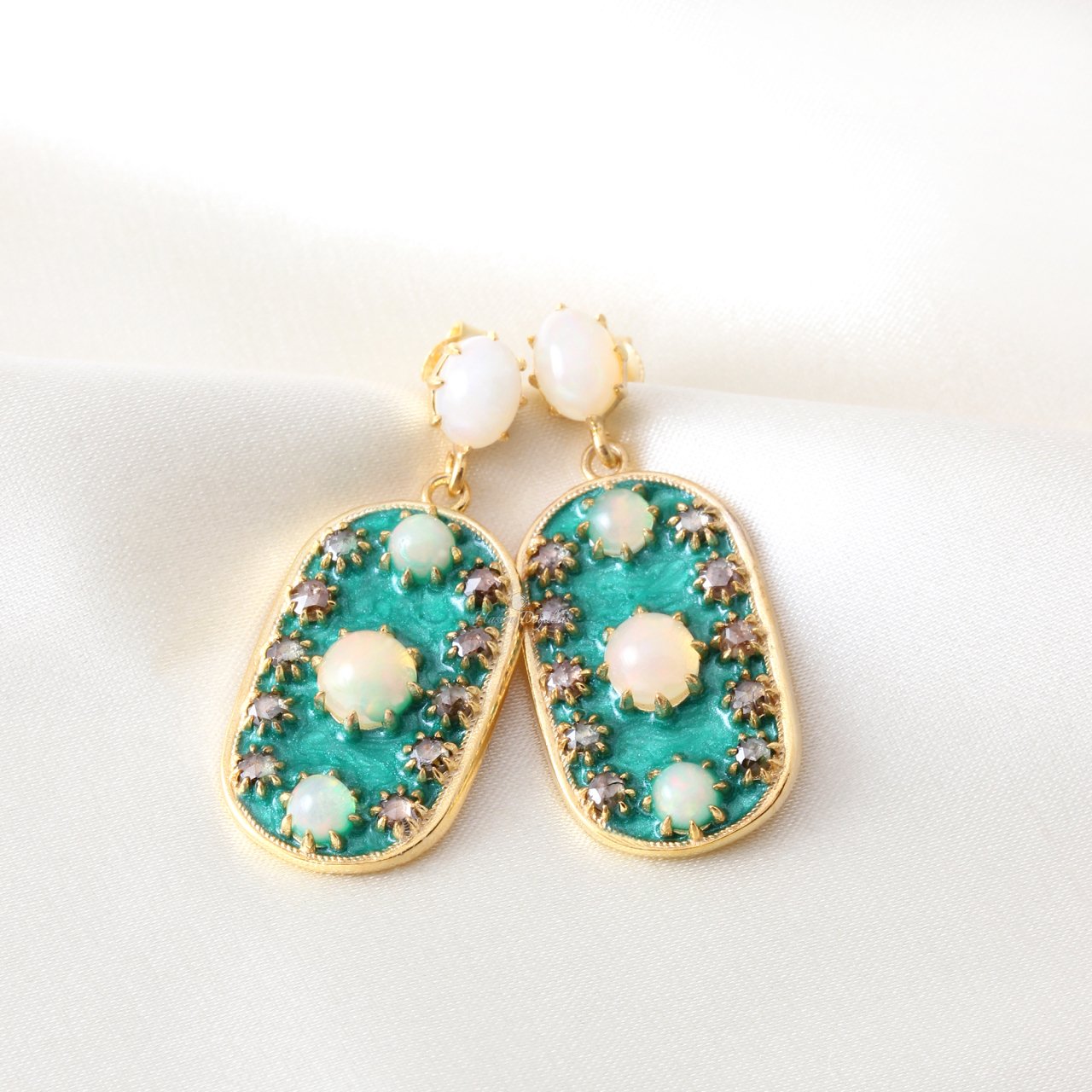 Elmas & Opal Doğaltaşlı Mineli Gümüş Set — görsel 2