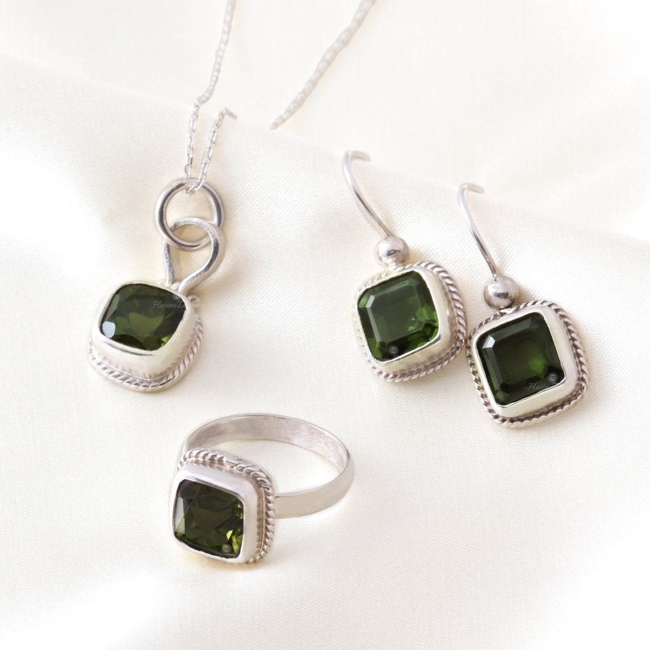 Yeşil Turmalin Gümüş Set — görsel 4