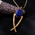 Lapis Lazuli Balık Motifli Gümüş Kolye — görsel 2