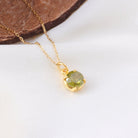 Zebercet (Peridot) Prong Gümüş Kolye — görsel 3