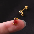 Garnet Yaprak Küpe — görsel 3