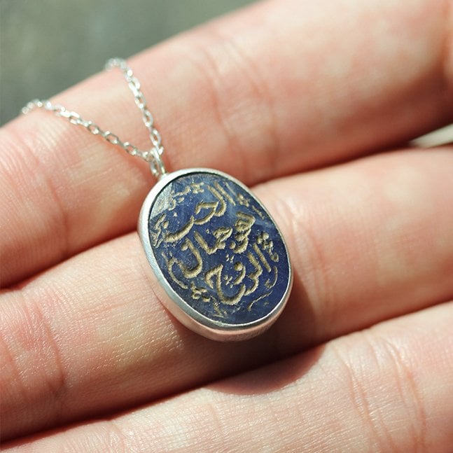 Safir Doğaltaş Gümüş Kolye — görsel 2