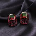 Turmalin & Granat Doublet Küpe — Garnet doğal taş — görsel 5