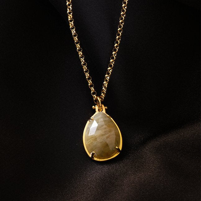 Sarı Safir Gümüş Kolye — görsel 5
