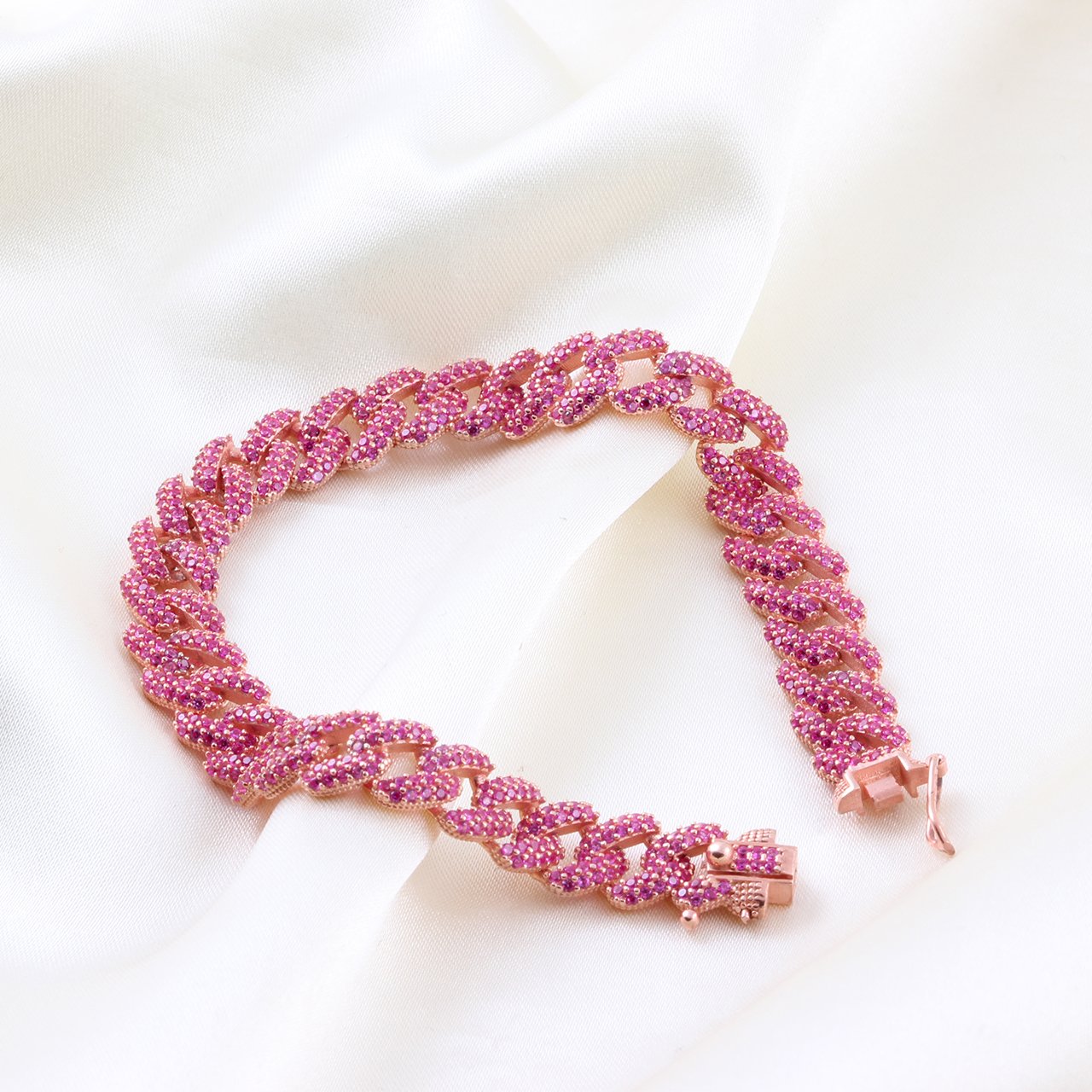 Pembe Zirkon Gümüş Bileklik — görsel 3