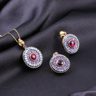 Hassonit & İnci İkili Set — Garnet doğal taş — görsel 2